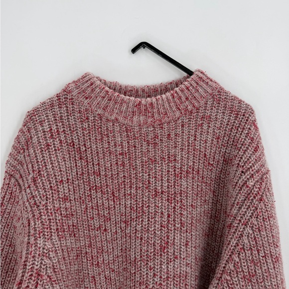 Cos Chunky Mouline Knit Relaxed Fit Long Sleeve Sweater In Red